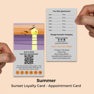 Summer Marketing Template Portrait Format Loyalty Appointment Card