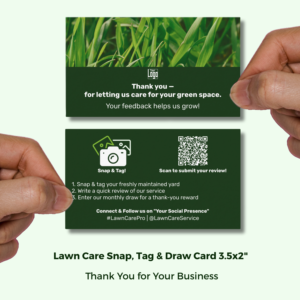 Lawn Care Logo Thank You Testimonial & Photo Referral Card