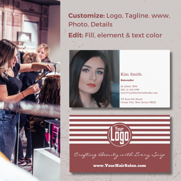 landscape profile photo duo colored logo, tagline, www business card