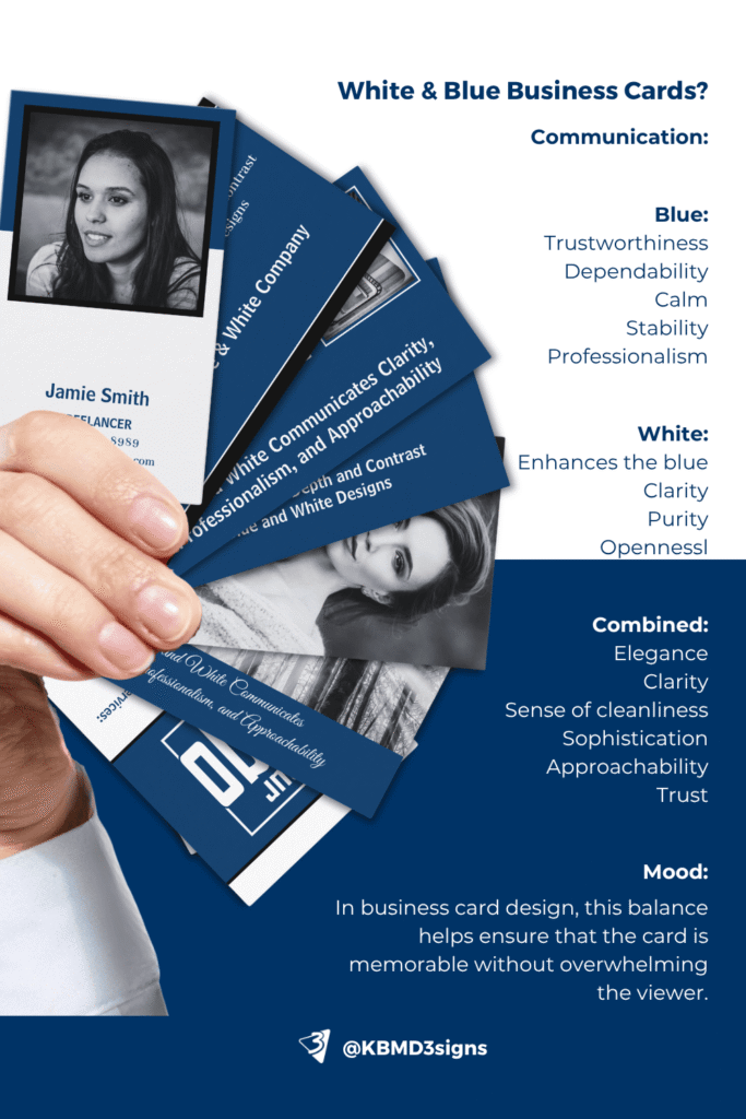 Brand Color Blue and White for Business Cards