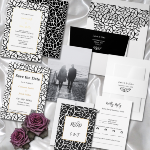 Black and White Wedding Invitation Suite