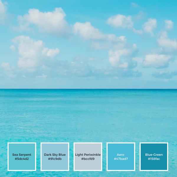 Calm Tropical Waters, Turquoise Color Palette
