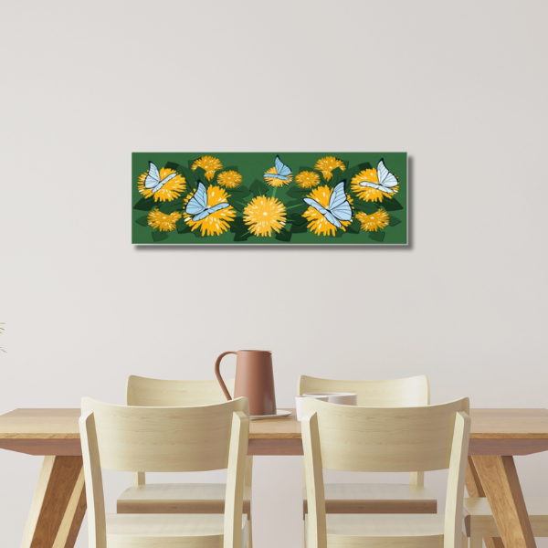 Dandelion and Butterflies Landscape Format Wall Decor