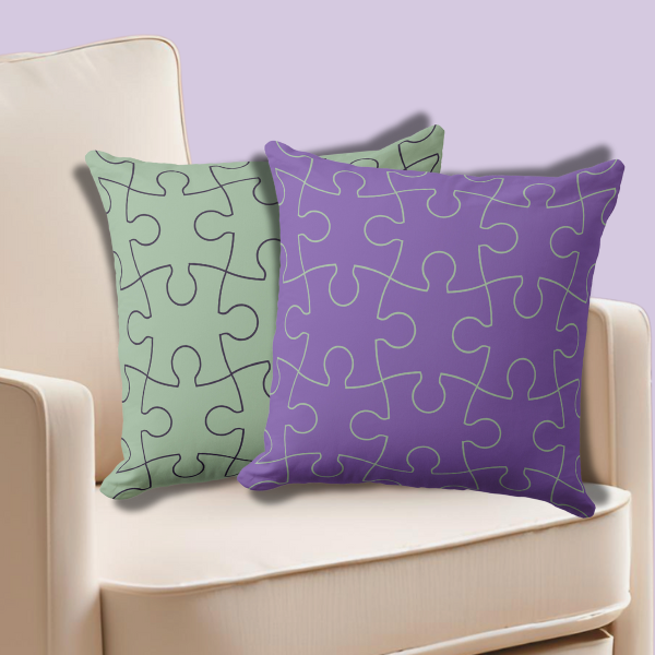 Pillows with Jigsaw Print