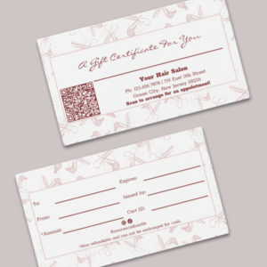 Stylist Tools Pattern Landscape Business Card Sized Certificate