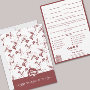 Stylist Themed Pattern Flat Greeting Card Certificate