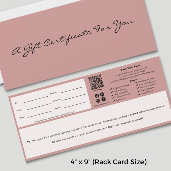 Professional Small Business Marketing Tool 4"x9" Rack Card Size