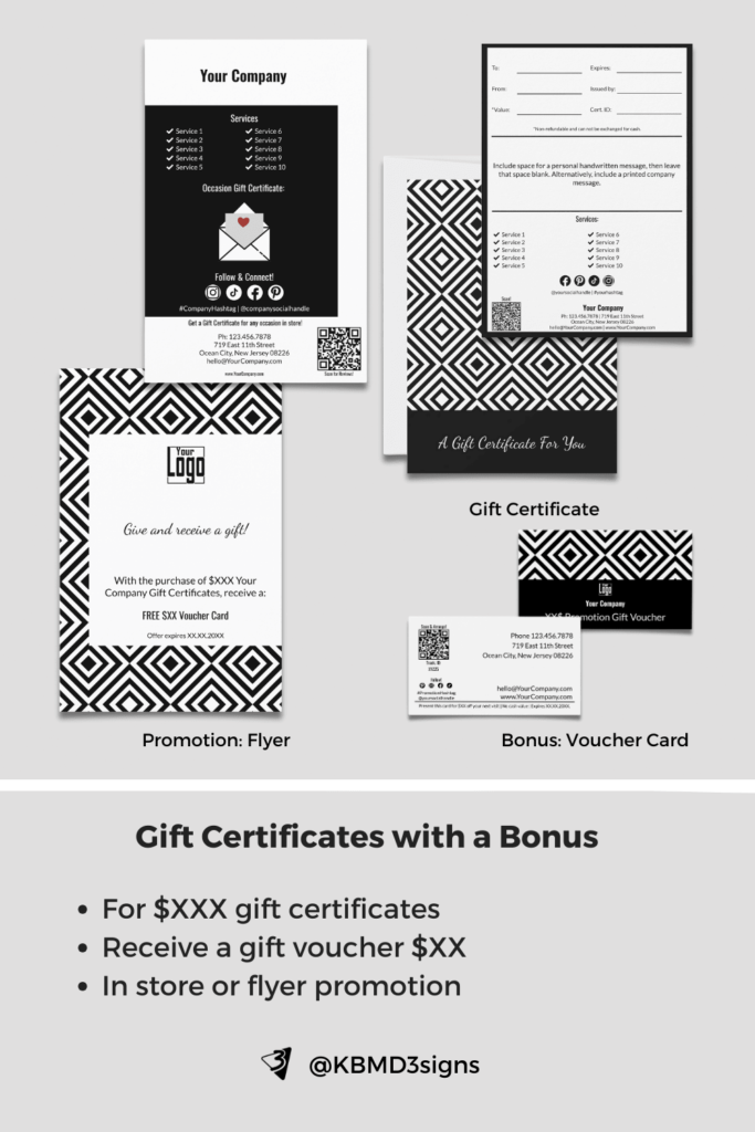 Gift certificate flyer promotion with bonus voucher