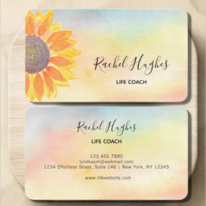 Sunflower Life Coach Colorful Business Card