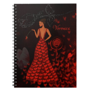 Woman in Red Dress Personalized Notebook