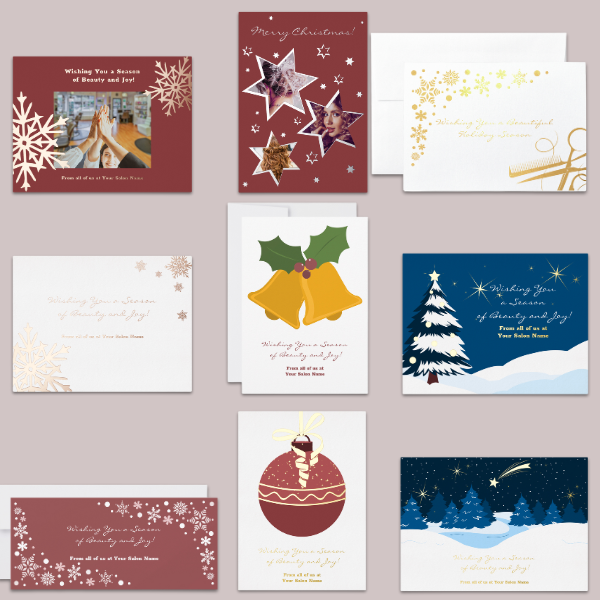 Brand Color Burgundy and White: Business Holiday Card Templates