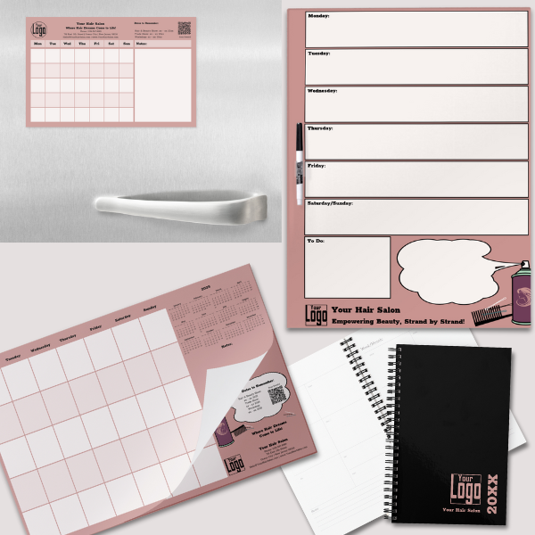 Business Planner - Promotional Planner in Soft Pink and Black Branding Colors