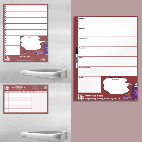 Weekly Planner Dry Erase Board in Burgundy and White