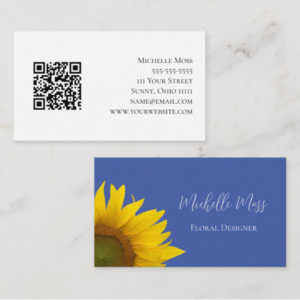 Floral Business Card with QR Code