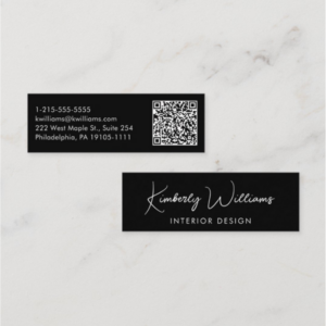 Thin Black Business Card with QR Code