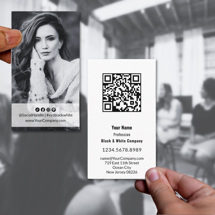 Scannable Portrait Business Card with Photo