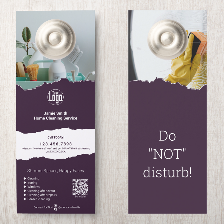 Home Cleaning Service Seasonal Advertising using Door Hanger