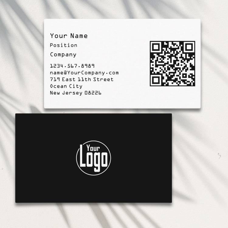 Black and White Scannable company Business Card