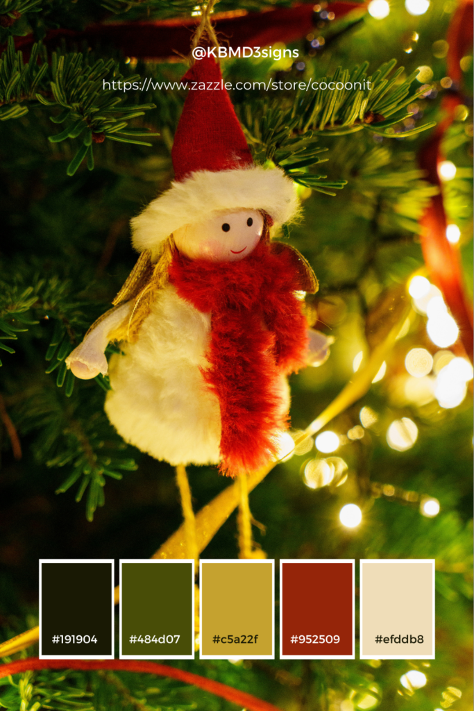 Traditional Festive Christmas Color Palette in Red, White, Green, Gold