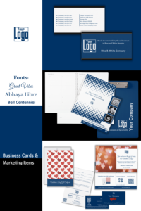 Blue Business Card Designs & Marketing Items Mood Board