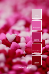 Classic Valentine's day Color Palette in red, pink and white