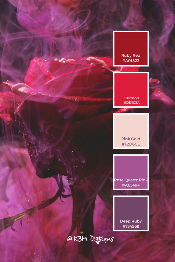 Valentine's Day Colors with a modern twist of gold and purple