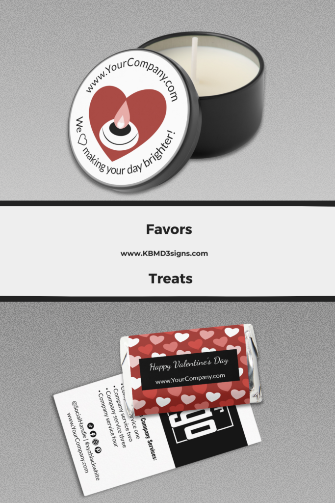 Happy Valentine's Day Favors and Treats with Business Cards, Templates