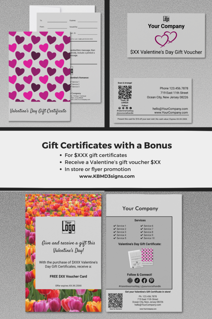 Valentine's Day Gift Certificate With a Bonus and Flyer Promotion