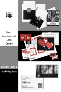 Black and White Business Card & Marketing Items Mood Board