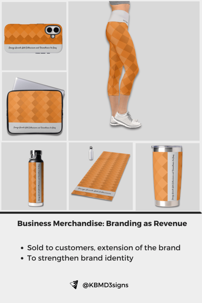 Business Merchandise in Orange Tile Pattern and Gray