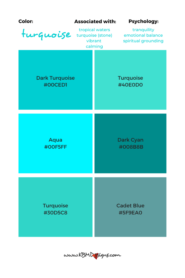 Diving into the Different Shades of Turquoise Color • KBM D3signs