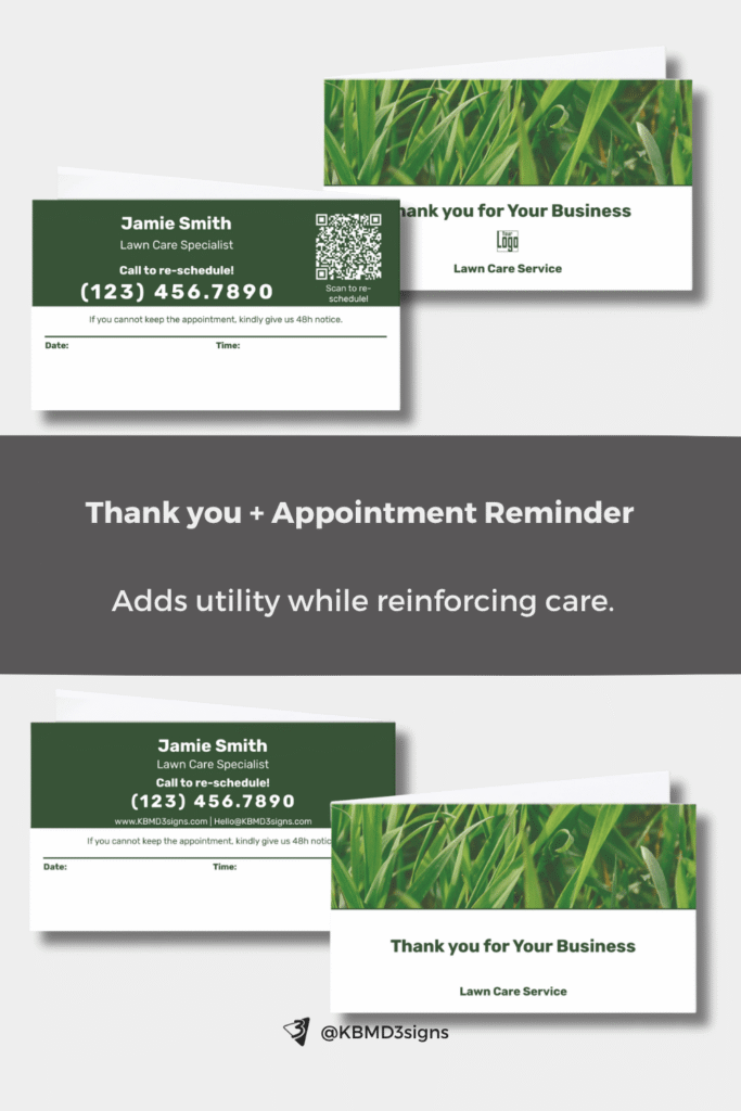 Thank You + Appointment Reminder - Perfect for service-based businesses like salons, clinics, or pet grooming.