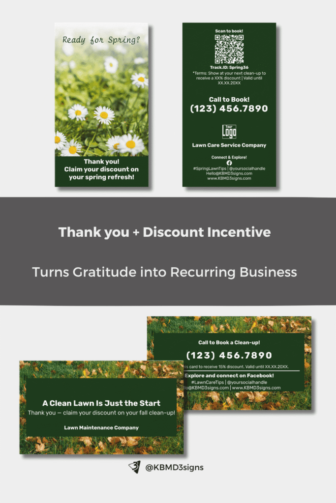 Thank You + Discount Incentive - Offering a small reward on a future visit turns gratitude into recurring business.