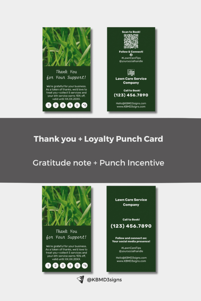 Thank You + Loyalty Punch/Stamp Card - Combine the gratitude note with a stamp or punch incentive.
