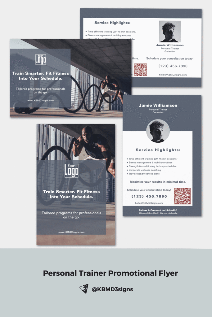 Personal Trainer Flyer Template: Service introduction to corporate fitness clients