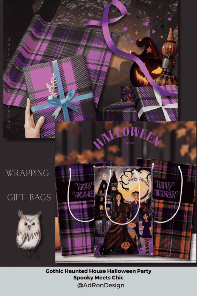 Gothic Haunted House Halloween Party, Spooky Meets Chic, Purple and Black Aesthetic