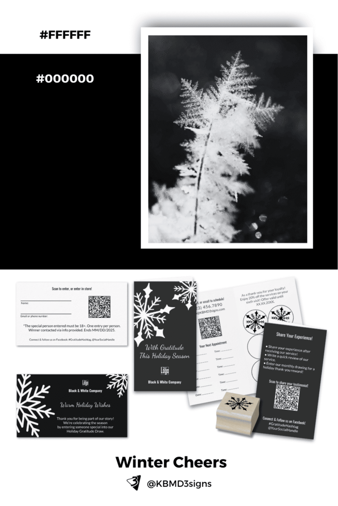 Christmas and Winter Marketing Items with Snowflake Design