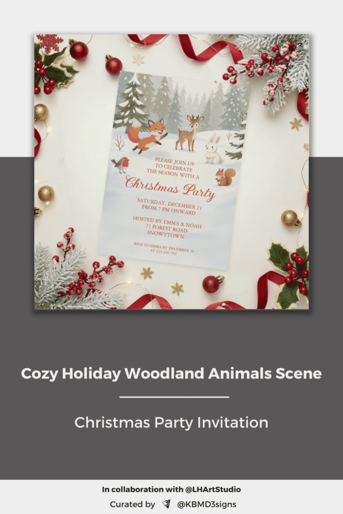 Cozy Holiday Woodland Animals Scene