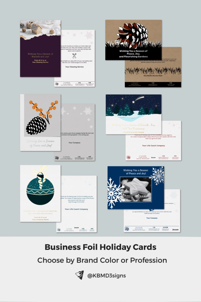 Business Foil Holiday Cards: sophisticated foil-accented artwork and premium seasonal motifs