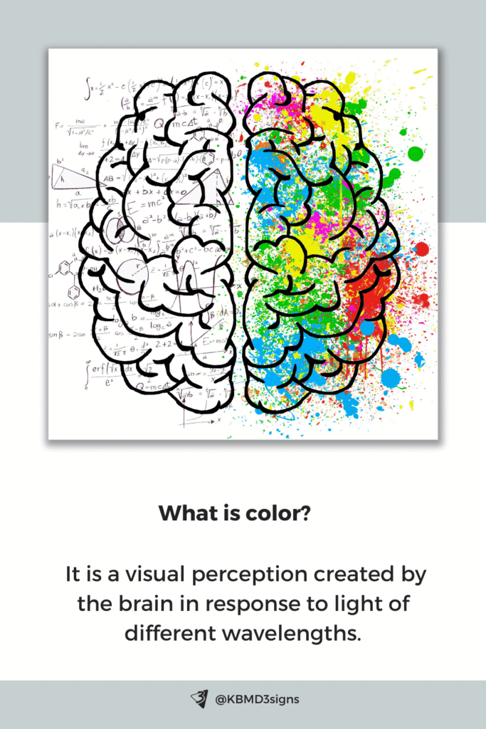 What is color? Color is visual perception created by the brain