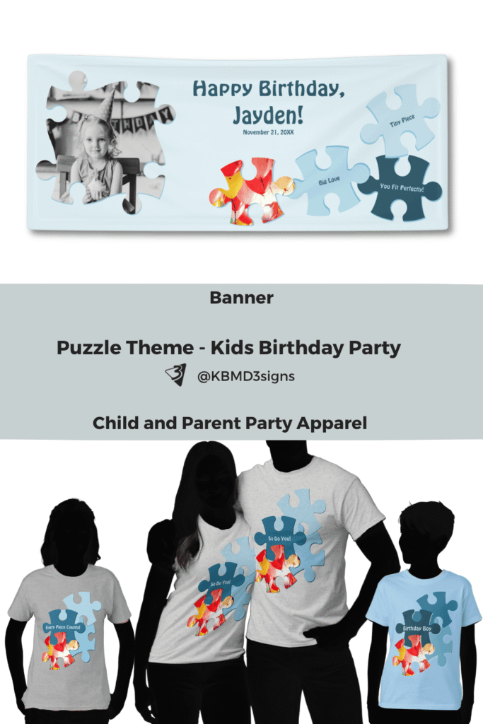 Birthday Banner and T-shirts for kids and parents