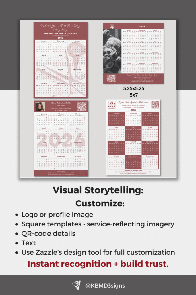 Use a custom business calendar magnets 2026 to tell your story