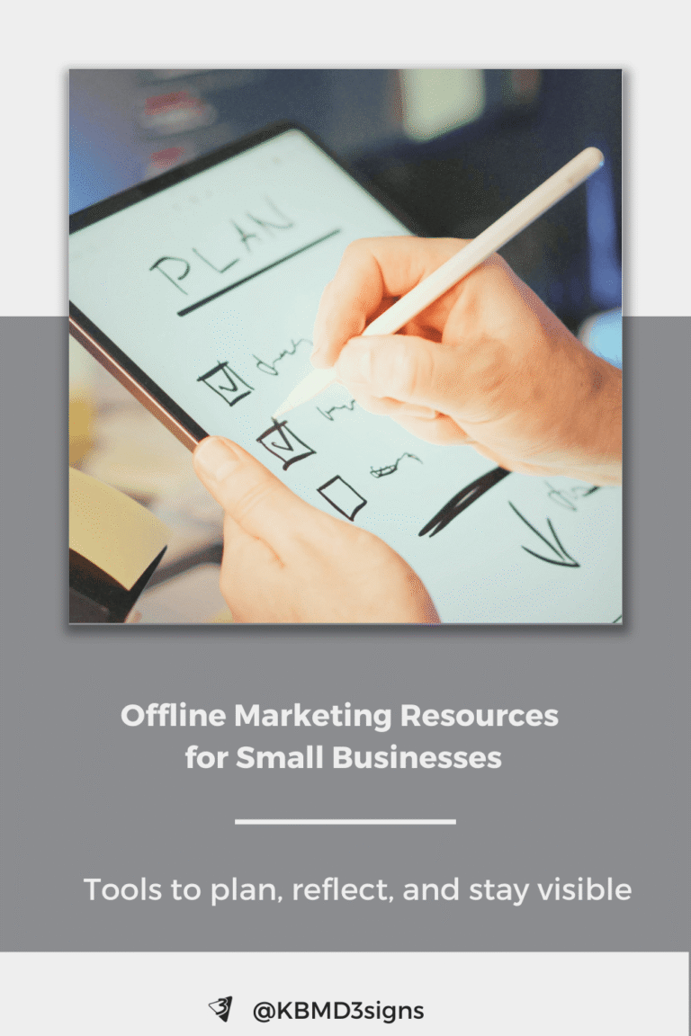 Offline marketing resources for small businesses - Tools to plan, reflect, and stay visible