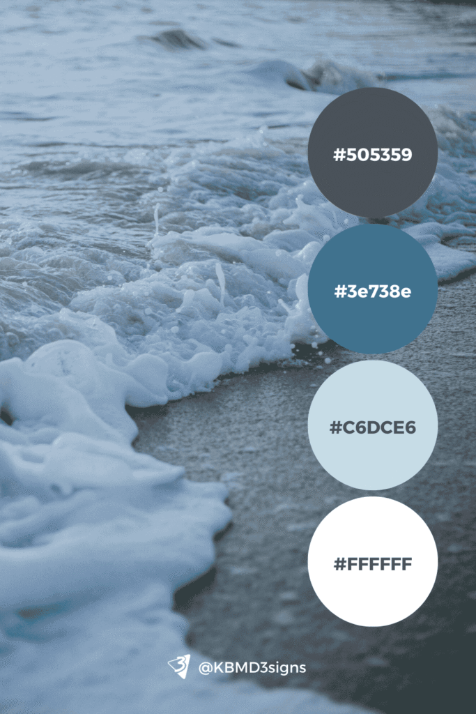 Coastal Water: Grey & Blue Nature Inspired Grey and Blue Branding Idea