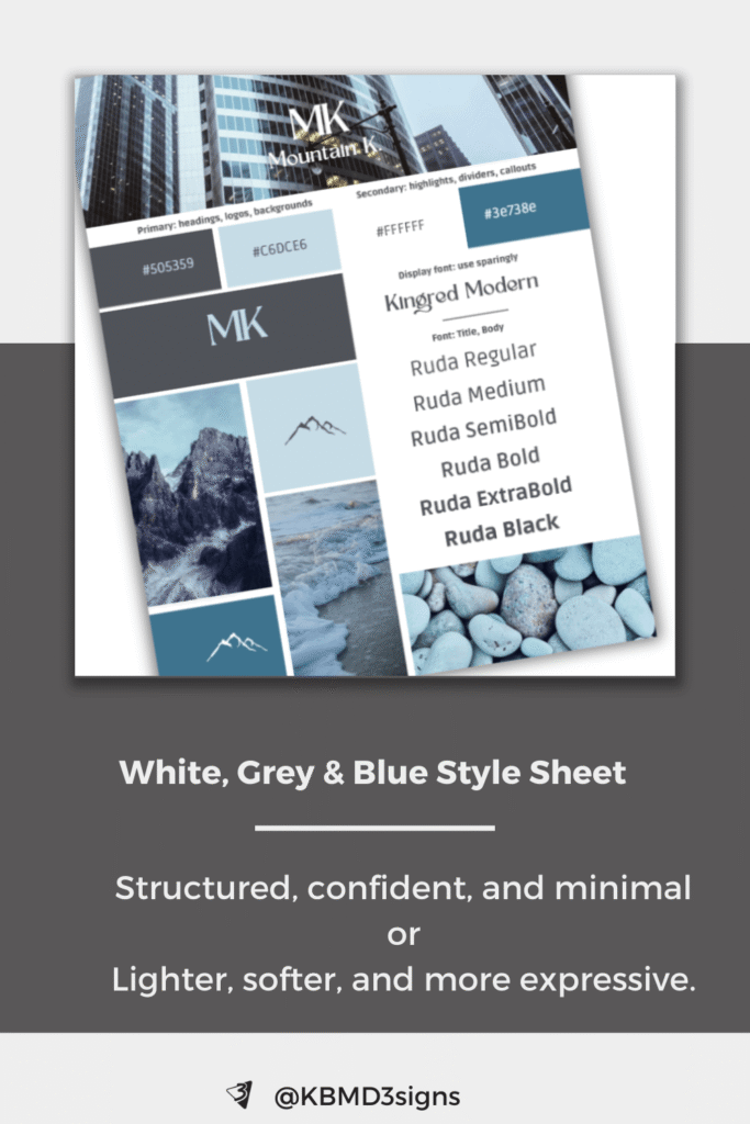Blue and grey style sheet
