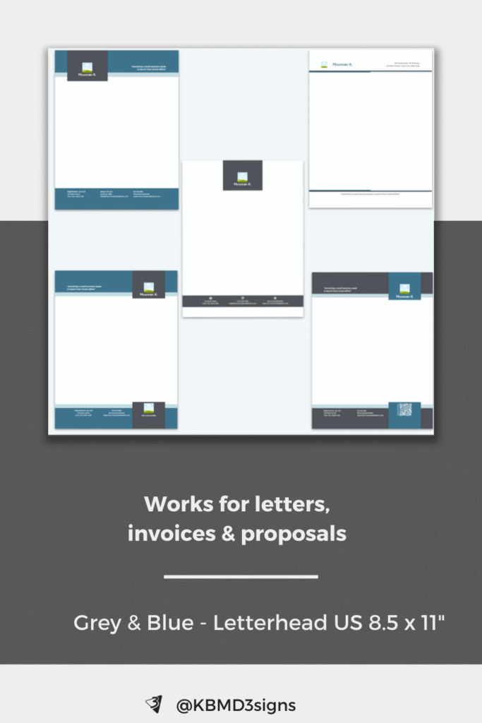 US Letterheads 8.5 x 11" Work for letters, invoices and proposals