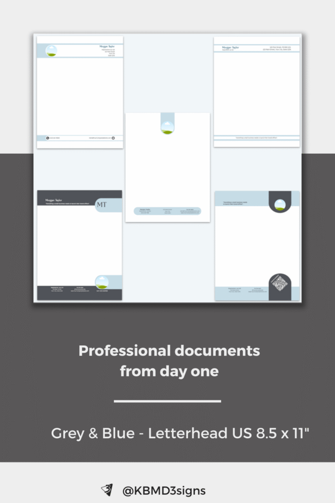 Professional documents from day one - US Letterheads 8.5 x 11"