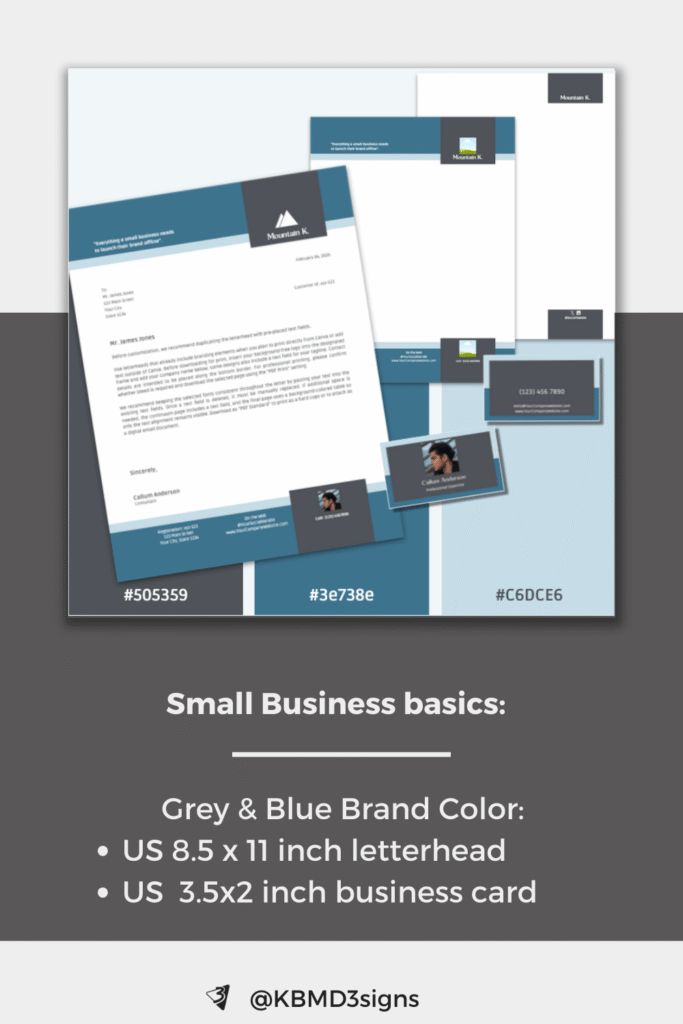 Grey and Blue Small Business Basics ideal for  consultants, local services, professional practices, and trust-driven brands.