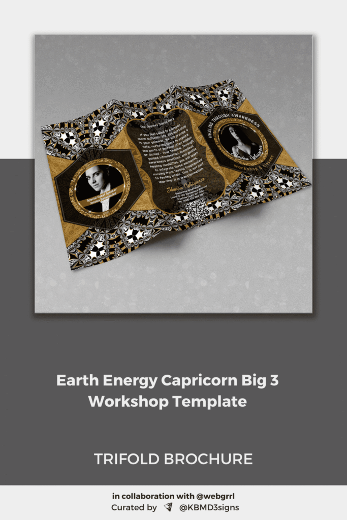 Earth Energy Capricorn Big 3 Trifold Brochure with QR Code